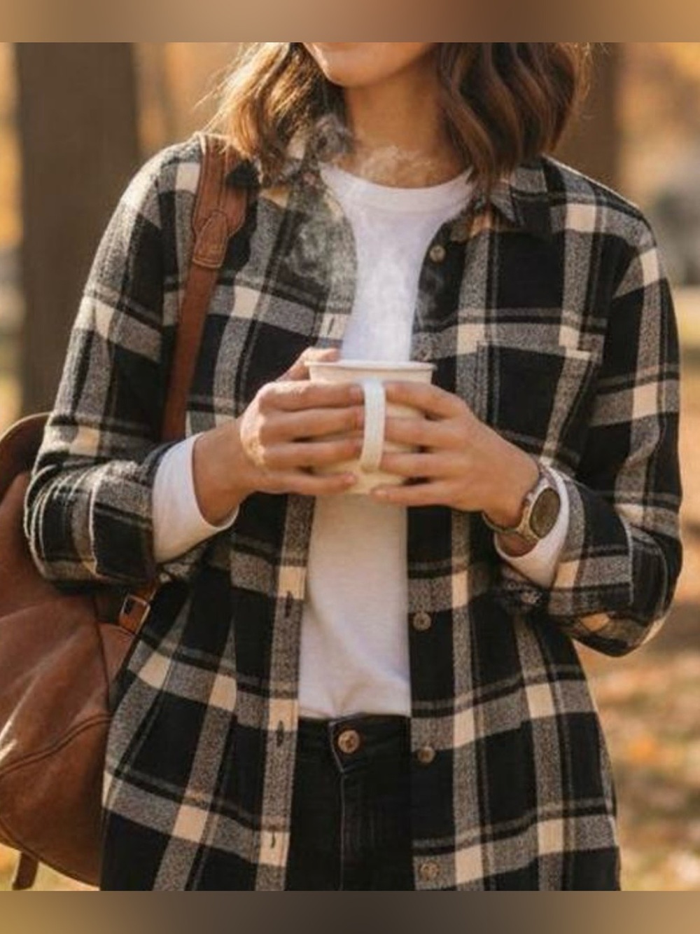 Orvis “Shacket” | Black & White Plaid Fleece Lined Jacket | Women’s Size: Large
